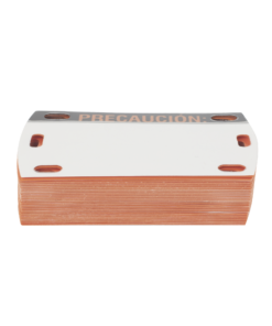 Laminated ABS Plastic Optical Fiber Label, Package of 25 Pieces (Text in Spanish)