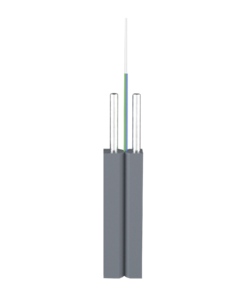 "Easy-Pull" Bow-type Drop Cable, 1FO "1 Core", Indoor/Outdoor, 2x3 mm, G657A2, FRP, LSZH Black Sheath (3280 ft) 1km/Drum