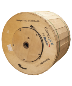 4 km Drum Mini Figure 8 Aerial Optical Fiber Cable, G.652D, Singlemode, 12 cores, Outdoor, Black Sheath, Span 80