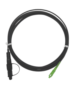Fiber Optic Jumper, simplex, SC/APC connector and connection to FDP460 box, round, 16.4 ft (5 meters), diameter 3 mm, G657A2, black